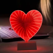 3D HEART TUNNEL LAMP RED LED LİGHT 3D IŞIKLI DEKOR KALP IŞIK USB+PİLLİ LED IŞIK DEKOR MASA LAMBASI YILBAŞI IŞIKLARI - 2