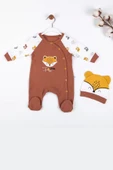 Eterelle Little Fox Desenli % 100 Pamuk Erkek Bebek Tulumu thumbnail 1