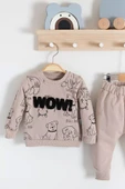 Eterelle Wow Nakışlı Pamuklu 2'li Erkek Bebek Takımı - 3