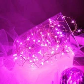 2 METRE PEMBE PİLLİ LED IŞIK PEMBE LED IŞIK PEMBE YILBAŞI AĞACI IŞIĞI PEMBE NOEL IŞIĞI PİNK CHRİSTMAS LED LİGHT PARLAK PERİ LED IŞIK thumbnail 5