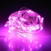 10 METRE PEMBE PİLLİ LED IŞIK PEMBE YILBAŞI AĞACI IŞIĞI PİNK CHRİSTMAS TREE LED LİGHT  PEMBE LED IŞIK thumbnail 1