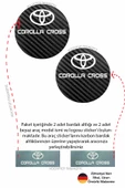 Toyota Corolla Cross Modeline Uygun Karbon Araç Bardak Altlığı 2 Adet Toyota Corolla Cross İç Mekanı İçin Şık 7 cm Tasarım - 3