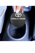 Toyota Corolla Cross Modeline Uygun Karbon Araç Bardak Altlığı 2 Adet Toyota Corolla Cross İç Mekanı İçin Şık 7 cm Tasarım - 5