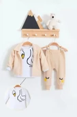 Eterelle Peluş Hırkalı 3 Lü Kız Bebek Takım - 1