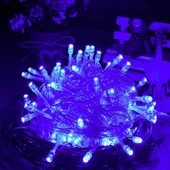 CHRİSTMAS TREE BLUE LED LİGHT 10 METRE MAVİ LED IŞIK MAVİ YILBAŞI AĞACI IŞIĞI MAVİ İP LED IŞIK 220V FİŞLİ 100 CANLI LED - 1