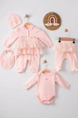 Eterelle Dantel İşlemeli 5'li % 100 Pamuklu Kız Bebek Takımı thumbnail 1