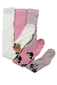3lü Kız Bebek Çocuk Külotlu Çorap Renkli Minnie Desenli Pamuklu - 3