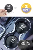 Honda Legend Siyah Karbon 7 cm Bardak Altlığı Honda Legend Özel Dayanıklı ve Şık Tasarım 2 Adet - 1