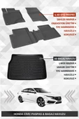 Sahler Honda Civic 2016-2021 Uyumlu 4.5d Premium Havuzlu Oto Paspas ve Liner Marka 3D Bagaj Havuzu - Civic fc5 - 1