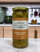 Yöresel Lezzetler Zeytinyağında Marine Edilmiş Sarımsak Dolgulu Yeşil Zeytin 450 Gram - 3