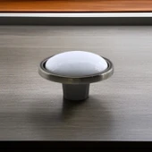 Çoruh Porselen Antik Nikel Kulp Düğme Çekmece Mutfak Mobilya Dolabı Dolap Kulpu Kulbu Metal Kulpları thumbnail 2