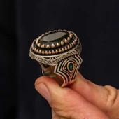 Gümüş Yeşil Zirkon Taşlı Erkek Yüzük SL10610 thumbnail 8