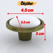 Çoruh Porselen Antik Sarı Kulp Düğme Çekmece Mutfak Mobilya Dolabı Dolap Kulpu Kulbu Metal Kulpları - 3