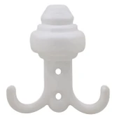 Vestiyer Duvar Askısı Dolap Elbise Askılığı Beyaz Metal Askı (5 Adet) - 2