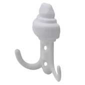 Vestiyer Duvar Askısı Dolap Elbise Askılığı Beyaz Metal Askı (5 Adet) - 5