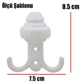 Vestiyer Duvar Askısı Dolap Elbise Askılığı Beyaz Metal Askı (5 Adet) - 4