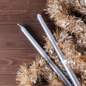 10 ADET SİLVER CANDLESTICK GÜMÜŞ ŞAMDAN MUMU GÜMÜŞ MUM PARLAK GÜMÜŞ ŞAMDAN MUMU GÜMÜŞ KALIN UZUN MUM thumbnail 3