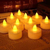 WARM LİGHT CANDLES 24 ADET GÜN IŞIĞI LED IŞIKLI MUM GÜN IŞIĞI LED MUM SARI IŞIKLI MUM ROMANTİK DEKOR - 2