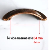 Mobilya Mutfak Dolap Kulpu Kulbu Kulpları Yelken Midye Tas Çanak 64mm Düğme Eskitme AntikBakır thumbnail 4