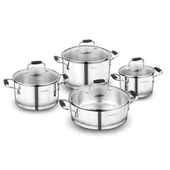 KORKMAZ A1979 FLORA 8 PARÇA TENCERE SETİ SİYAH thumbnail 1