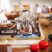 KORKMAZ A1979 FLORA 8 PARÇA TENCERE SETİ SİYAH thumbnail 3