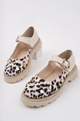 Muggo EGERİA Leopar Desenli Tek Bantlı Kalın Taban Kadın Günlük Loafer Ayakkabı - 1