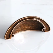 Mobilya Mutfak Dolap Kulpu Kulbu Kulpları Yelken Midye Tas Çanak 64mm Düğme Eskitme AntikBakır thumbnail 5