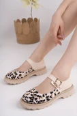 Muggo EGERİA Leopar Desenli Tek Bantlı Kalın Taban Kadın Günlük Loafer Ayakkabı - 5