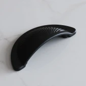 Mobilya Mutfak Dolabı Çekmece Dolap Kulpları Kulpu Kulb Yelken Midye Tas Çanak 64 mm Düğme Mat Siyah thumbnail 4