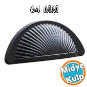 Mobilya Mutfak Dolabı Çekmece Dolap Kulpları Kulpu Kulb Yelken Midye Tas Çanak 64 mm Düğme Mat Siyah thumbnail 1