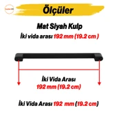 Uhud Kulp 192 mm Siyah Metal Mutfak Mobilya Çekmece Mutfak Dolap Dolabı Kulpları Kapak Kulbu 19.2 cm - 2