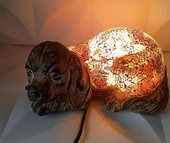 Köpek Mozaik Lamba Yatak Odası Bebek Odası Gece Lambası Masa Üstü Ev Dekorasyon - 4