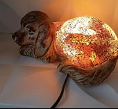 Köpek Mozaik Lamba Yatak Odası Bebek Odası Gece Lambası Masa Üstü Ev Dekorasyon - 6