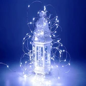 7 METRE YILBAŞI AĞACI IŞIĞI BEYAZ PİLLİ IŞIK PİLLİ BEYAZ LED IŞIK BEYAZ NOEL IŞIĞI YILBAŞI IŞIĞI thumbnail 2