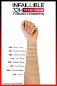 L'Oréal Paris Infaillible 125 32H Fresh Wear C Vitaminli Fondöten - 125 Natural Beige - 4
