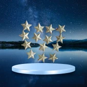 VIP 14 ADET SİMLİ GOLD YILDIZ SÜS GOLD YILDIZ NOEL AĞACI SÜSLERİ YILBAŞI AĞACI SÜSLERİ 7 CM YILDIZ - 1