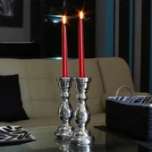 10 PCS CHRISTMAS CANDLE METALLIC BRIGHT RED CANDLESTICK 10 ADET KIRMIZI ŞAMDAN MUMU YILBAŞI MUMLARI thumbnail 2
