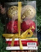 VIP DELUXE 6 ADET 6 CM PARLAK SİMLİ RENKLİ TOP YILBAŞI AĞACI SÜSLERİ NOEL AĞACI SÜSLERİ TOP SÜSLER thumbnail 2