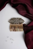 Kristal Taşlı Vintage Tarak Topuz Toka - 7