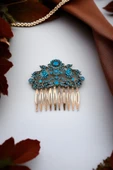 Kristal Taşlı Vintage Tarak Topuz Toka - 3