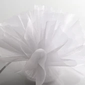 27 METREX70 CM BEYAZ SÜSLEME TÜLÜ BEYAZ TÜL ARABA ÇİÇEK DÜĞÜN DEKOR TÜL WHİTE DECORATION TULLE - 1
