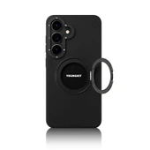 Galaxy S25 Kılıf M-safe Şarj Özellikli 360° Standlı Basit Mat Deri Desenli Youngkit Tech Leather Serisi Kapak thumbnail 4