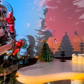 70 CM 2Lİ MERDİVENE TIRMANAN NOEL BABA YILBAŞI SÜSÜ YILBAŞI ÇAM AĞACI SÜSLERİ VİTRİN NOEL SÜSLERİ - 6