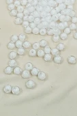 Yuvarlak Boncuk İçten Boncuklu Bileklik Çanta Boncuğu 8 mm 50 gr Beyaz - BNC470 - 2