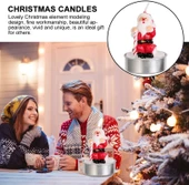 VIP DELUXE 12 ADETGERÇEK YILBAŞI MUMU NOEL TEALİGHT MUM NOEL BABA KARDAN ADAM ÇAM AĞACI FULL SET thumbnail 4