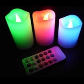 12 ADET IŞIKLI LED MUM RGB KUMANDALI RENKLİ LED IŞIKLI MUM SEVGİLİLER GÜNÜNE ÖZEL DEKOR IŞIKLI MUM - 3