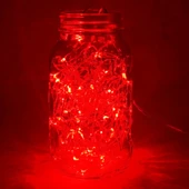 2 METRE KIRMIZI LED IŞIK KIRMIZI YILBAŞI AĞACI IŞIĞI NOEL IŞIĞI KIRMIZI PİLLİ LED IŞIK RED LED LİGHT thumbnail 4