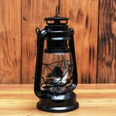 VIP 24 CM METAL GEMİCİ FENERİ KAMP LAMBASI ÇADIR LAMBASI SİYAH GAZ LAMBASI 24 CM SİYAH GEMİCİ FENERİ - 1