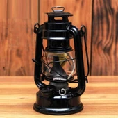 VIP 18 CM METAL GEMİCİ FENERİ SİYAH GAZ LAMBASI SİYAH 18 CM GEMİCİ FENERİ KAMP LAMBASI ÇADIR LAMBASI - 1