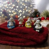 4 ADET BUDA BİBLO DEKORATİF BİBLO NOEL SÜSLERİ YILBAŞI HEDİYELERİ VİTRİN DEKOR - 2